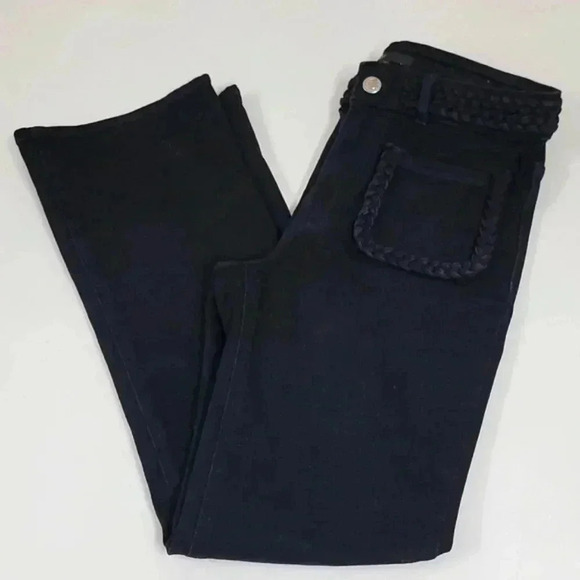 BLACK JEANS, BRAIDED FINISHES ON POCKETS - Picture 2 of 16